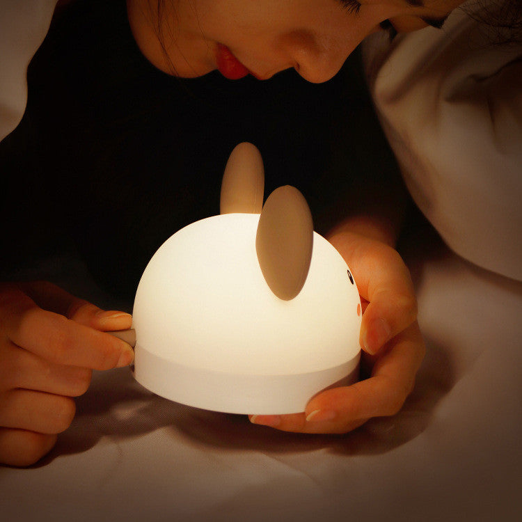 Cute Children With Sleeping Bedside Learning Night Light Alarm Clock