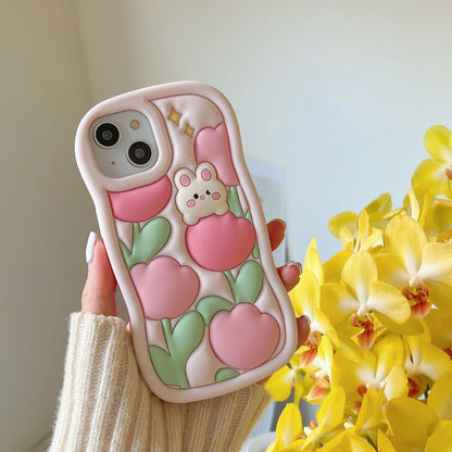 Tulip Rabbit Silicone Mobile Phone Case