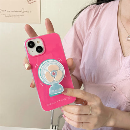 Fall Prevention Of Phone Case With Electric Fan In Summer